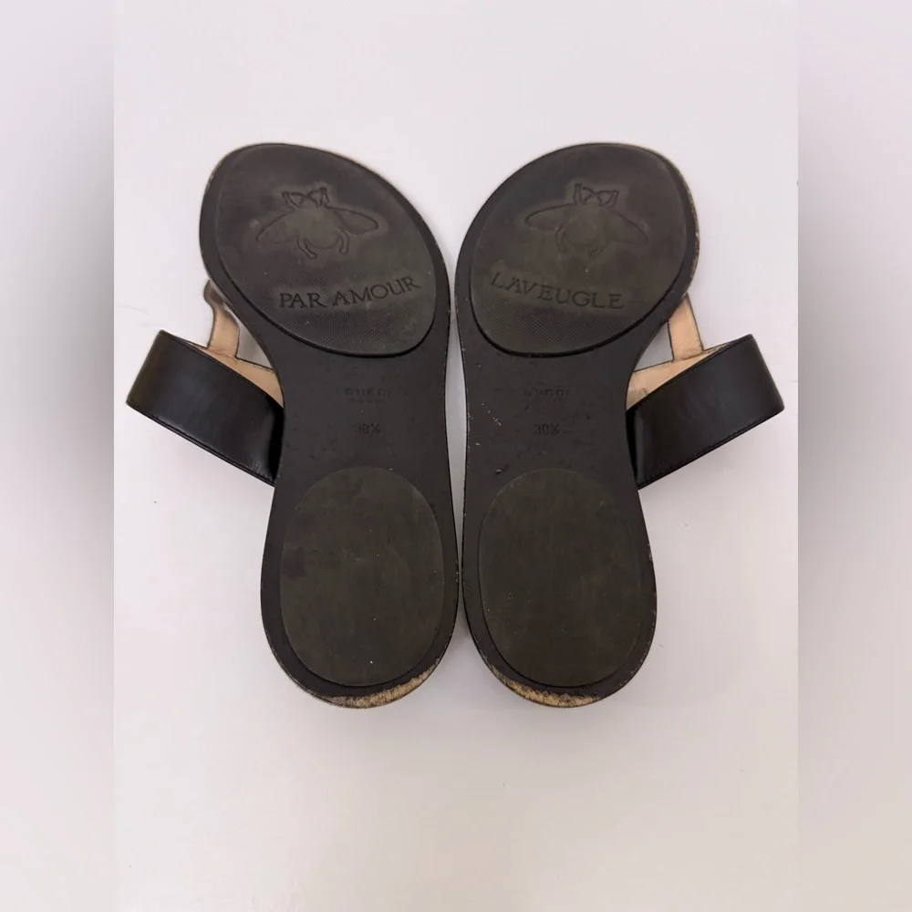 Gucci Black and Gold Sandals - Picture 12 of 16